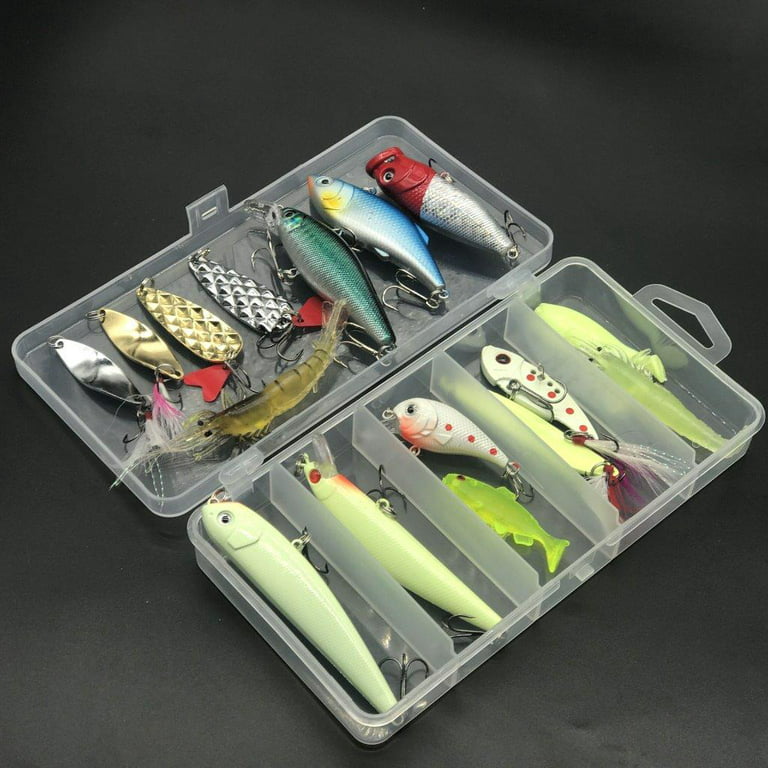 Fishing Lures Kit Fly Fishing Flies Lures Accessories Tackle Box for  Freshwater and Saltwater, Spoon baits, Soft Plastic Worms, Bass Trout Bait  Lures