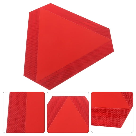 ROSENICE 1Pcs Red Triangle Safety Sign Reflective Board 15.92X13.76X0.08in for Night Use