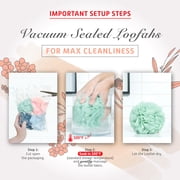 Spongentle Loofah Bath Sponge Loofa Body Sponge Shower, Exfoliating Body Scrubber, Gorgeous Colors, 4 Pack, Large