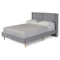 thumbnail image 4 of Cama Matrimonial Makora Mavi Gris Claro Tapizada en Tela Tipo Velvet (No Incluye Colchón), 4 of 8
