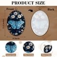 thumbnail image 3 of Canvas Wall Art Blue Butterfly Boho Floral Botanical Aesthetic Teal White Daisies Oval Framed Canvas Prints Vintage Wall Hanging Decor for Home Office Nursery Family Gift 8.6"x11.4", 3 of 7