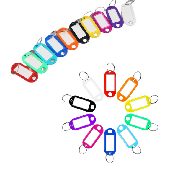 Designice 20 Pieces Key Tags, Durable PP Keychain Accessories, Multicolor Plastic Key Ring