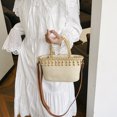 thumbnail image 1 of Bolso de hombro de paja de mujeres con bolso de mango de mango de manejo, 1 of 9