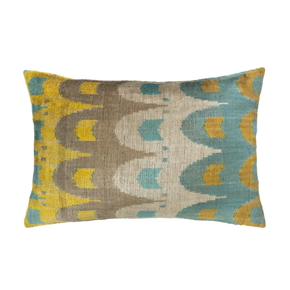 Abbey Silk Velvet Ikat Pillow, 16" X 24" Case Only