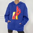 thumbnail image 2 of Sudaderas con capucha con estampado de características de patrón de temperatura somatosensorial de Halloween de otoño/invierno para mujer Pompotops FGAJ22342, 2 of 5