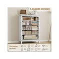 thumbnail image 5 of Huisuilinss 5 Drawer Dresser For Bedroom,Farmhouse Tall Dresser,Vertical Chest Of Drawers With Storage,Wood Storage Dresser For Living Room Bedroom Entryway, 5 of 7