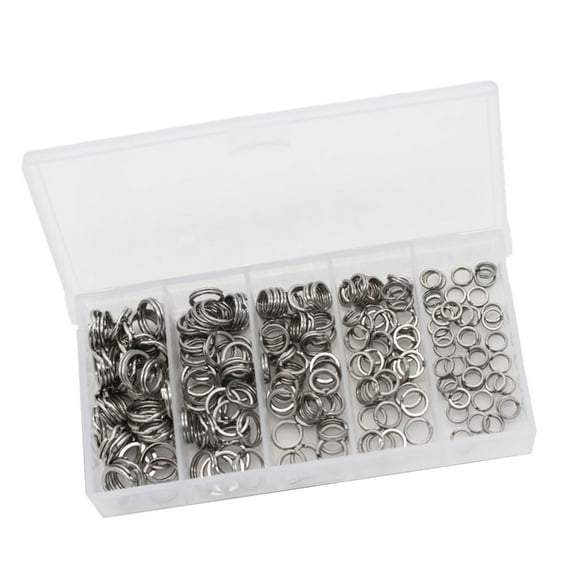 200Pcs 5 Size Fishing Split Rings Set for Connecting Fishing Lures & Hook, Stainless Fishing Split Rings Line Connector