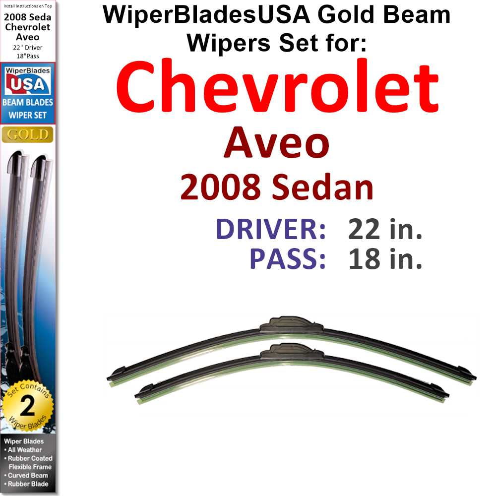 2008 Chevrolet Aveo Beam Wiper Blades Wipers WBUSA (Set of 2)