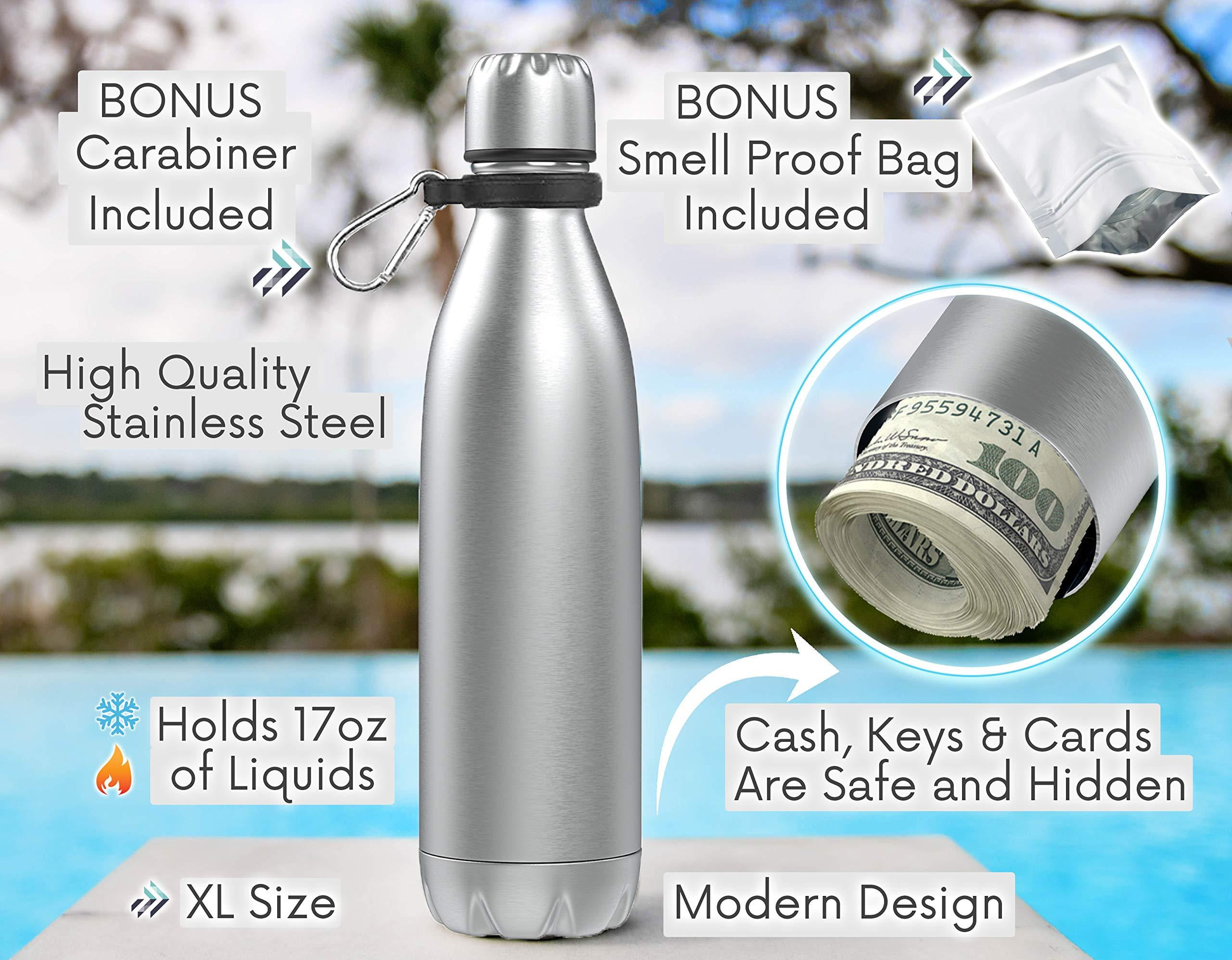 Diversion Water Bottle Can Safe by Stash-it, Stainless Steel Tumbler with  Hiding Spot for Money, Discreet Decoy for Travel or at Home, Bottom  Unscrews