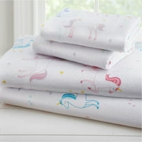 Wildkin Kids 100% Cotton Flannel Sheet Set for Boys and Girls - Twin (Unicorn Purple)