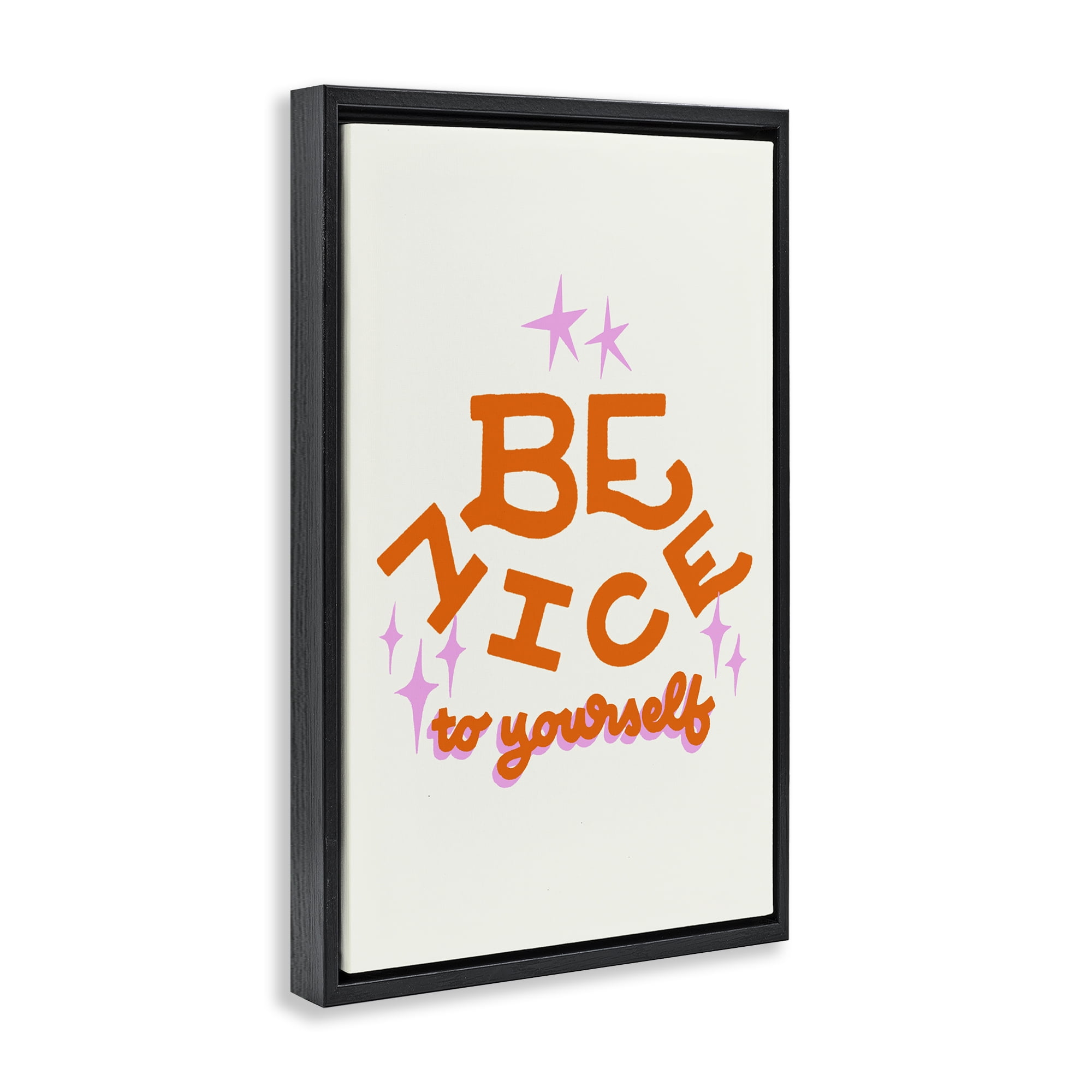 Stupell Industries Be Nice To Yourself Black Framed Floater Canvas Wall Art, design by Indira Prieto | IndySign