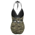 thumbnail image 4 of One Piece Swimsuit Women Tummy Control - V Neck Camo Green Halter Swim Suits for Women 2025, Padded Full Coverage Bathing Swim Suit for Women, 4 of 7