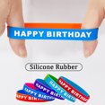 thumbnail image 6 of 1 Bag 30Pcs 5 Colors Word HAPPY BIRTHDAY Silicone Cord Bracelets Set Wristband Mixed Color Inner Diameter: 2-1/2 inch(6.5cm) 6Pcs/color, 6 of 6