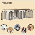 thumbnail image 4 of 86.6" Dog Crate Furniture for 2 Dogs, Heavy Duty Wooden Kennel with Divider & Cushion for Large Dogs, White Brown, 4 of 11