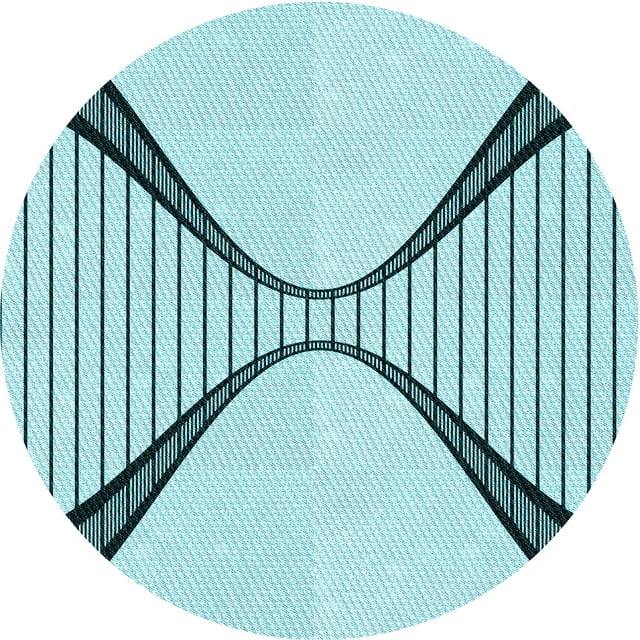 Ahgly Company Machine Washable Indoor Round Transitional Deep-Sea Green Area Rugs, 7' Round
