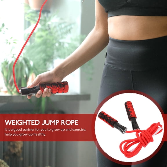 Mobutofu Red Weighted Skipping Rope for Outdoor Exercise Durable and Smooth