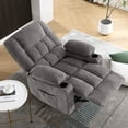 thumbnail image 6 of JONPONY Power Swivel Recliner Chair with Rocking Function for Adults, Oversized Rocker Recliner Single Sofa with Ergonomic, Side Pocket, Two Cup Holders for Living Room,Gray, 6 of 11