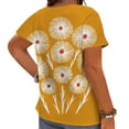 thumbnail image 2 of CLOOCL Short Sleeve Blouse Flowers 3D Printed T-Shirt Summer Yellow Tops Plus Size, 2 of 6