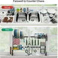 thumbnail image 7 of Over The Sink Dish Drying Rack - Adjustable (26.3"-35") Dish Rack Over Sink with Upper Dual Bars, 3 Baskets, Hooks, Cutlury Holder, Large Dish Drainer Drying Rack for Kitchen Sink, Black, 7 of 7