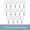 thumbnail image 3 of Kenney Clip Rings for 5/8" to 3/4" Diameter Curtain Rods, Brushed Nickel, Set of 14, 3 of 5