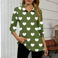 thumbnail image 3 of DAFPZW Valentine's Day Love Print Shirt for Women Casual 3/4 Sleeve Dressy Blouse Work Business Spring Summer Fashion Outfits, 3 of 5