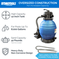 thumbnail image 3 of HYDROTOOLS BY SWIMLINE 71225HCK 12 Inch Sand Filter Combo With Connection Kit For Soft Sided Pools | Compatible With Intex Bestway Polygroup | 0.33 HP (0.3 THP) Pump 1980 GPH | 42 Pound Sand Capacity, 3 of 8