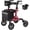 Red, variant on Walkers for Seniors, Rollator Walker with Seat, 10" Rubber Wheels All Terrain Rollator Walker with Backrest, Aluminum Walkers Built-in Cable, Foldable and Adjustable Height for Seniors, Black