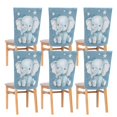 thumbnail image 6 of Decorative Chair Back Cover One Size x2 Chair Cover Dining Chair Slipcovers Chair Back Decoration Festival Chair Decoration Cute Little Blue Elephant, 6 of 6