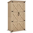 thumbnail image 1 of Outsunny Armoire de Rangement Extérieure avec Toit en Asphalte Imperméable, Naturel, 1 of 10