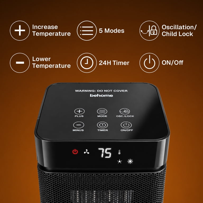 Oscillating Space Heater with Remote, 1500W photo 3
