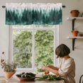thumbnail image 5 of Watercolor Trees Forest Window Valance Curtain Ombre Green Rod Pocket Short Curtain for Living Room, Bedroom & Kitchen Window Decor 42x12in, 5 of 8