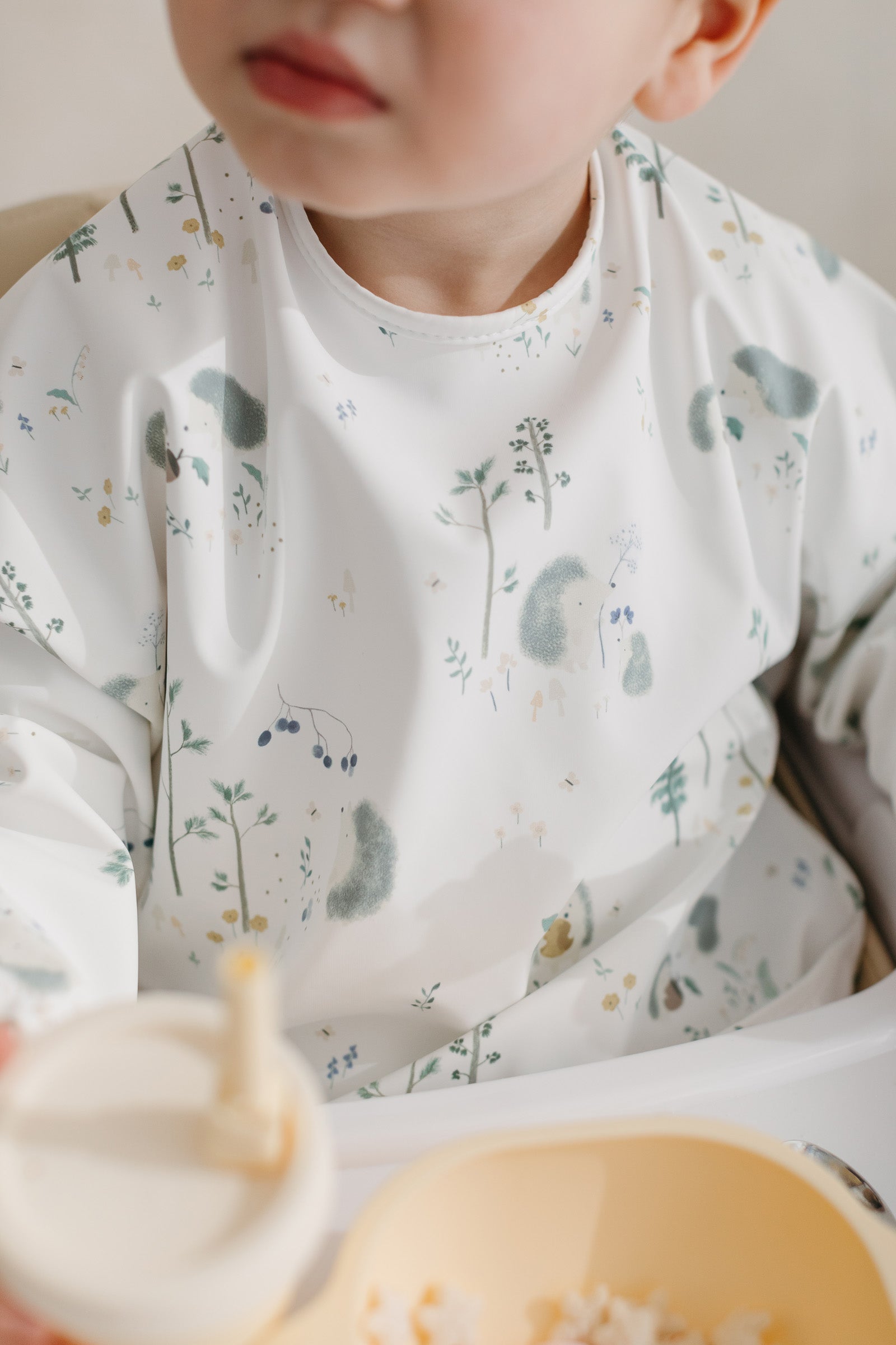Loulou Lollipop Long Sleeve Waterproof Baby Bib, Hedgehogs