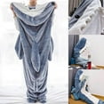 thumbnail image 4 of Shark Blanket Hoodie Kid, Wearable Shark Blanket, Shark Sleeping Bag, Soft Cozy Warm Flannel Hoodie, Shark Blanket Onesie Kids(XS), 4 of 8