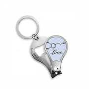 Love Couple Checal Structure Molecule Fingernail Clipper Cutter Opener Key Chain Scissor