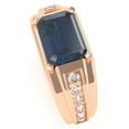 thumbnail image 3 of Men's Lab-Created Sapphire Diamond Channel Ring In Solid 14k Rose Gold, 3 of 6