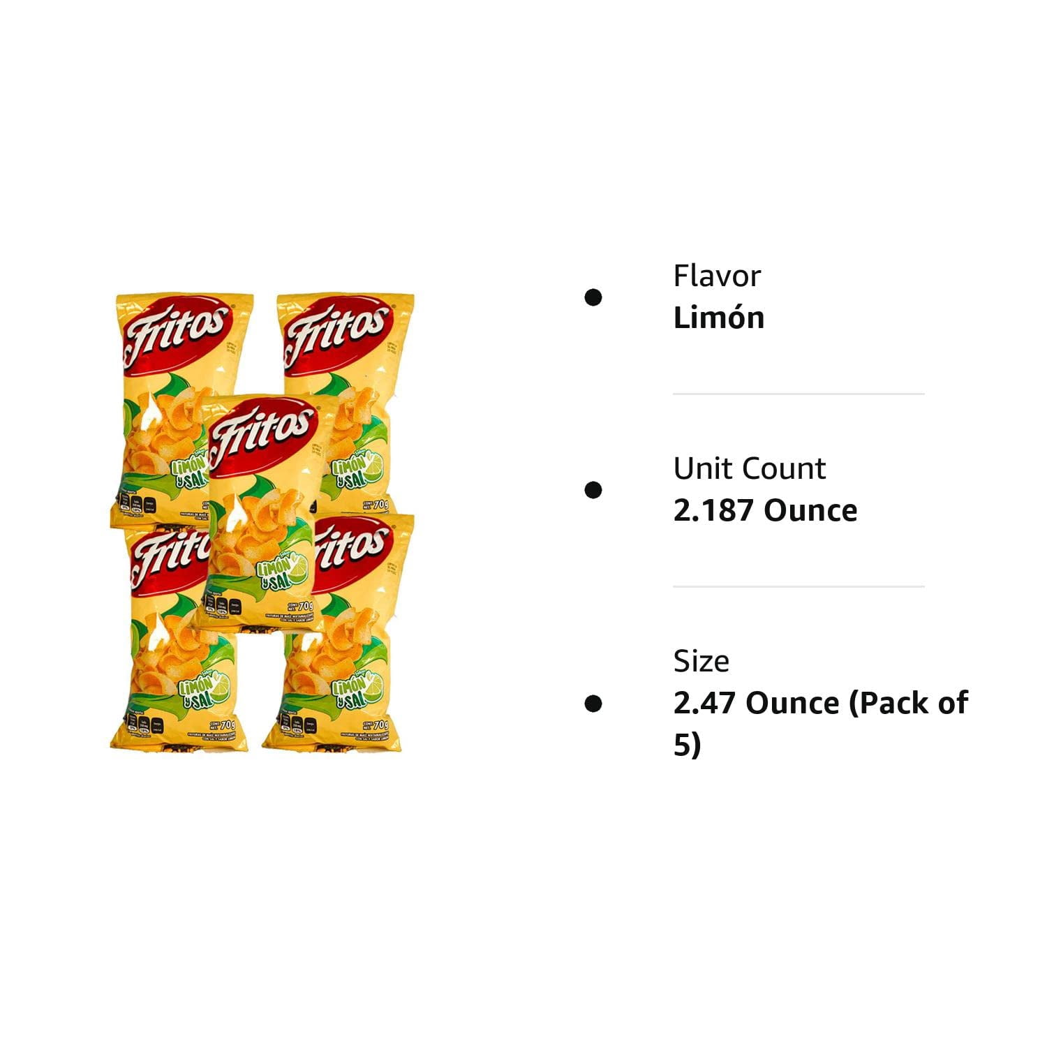 FRITOS SAL Y LIM N 62g (Box with 5 bags)