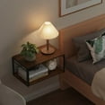 thumbnail image 3 of Floating Nightstand Wall Shelf, Wood Bedside Shelf Wall Mounted Nightstand Set of 2, Floating Bedside Table for Bedroom, Living Room, Bathroom, Kitchen, Office (Vintage Brown), 3 of 5