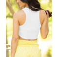 thumbnail image 3 of Camiseta sin mangas corta para mujer, espalda en forma de I, dobladillo curvo ajustado, chaleco sin mangas de verano de Color puro, 3 of 5