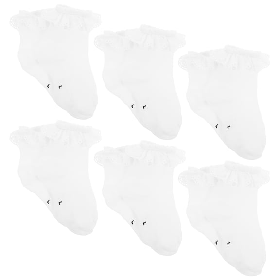 LOLIPPYY 6 Pairs Girls Ankle Socks, Breathable Socks for 6-8 Year Old Kids, Daily Wear & Stage Performance