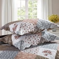 thumbnail image 7 of Nordmiex 3-Piece Microfiber Quilt Sets Floral Patchwork Bedspreads Reversible Coverlet Sets (King, Coffee), 7 of 7