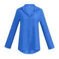 thumbnail image 3 of Mohiass Womens Button Down Shirts Long Sleeve Dressy Casual Blouses Button Up Collared Shirts Tops for Women Blue 2XL, 3 of 7