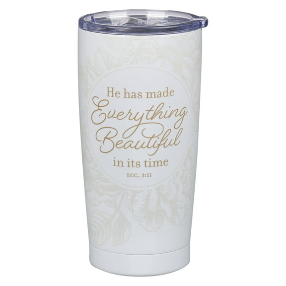 Tumbler SS Ivory Everything Beautiful Ecc. 3:11, (Hardcover)