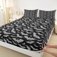thumbnail image 4 of Homewish Halloween Bat Print Queen Sheets for Kids Boys girls, Gothic Spooky Animal Queen Sheet Sets, 4pcs, 1 Flat Sheet, 1 Fitted Sheet and 2 Pillowcases, 4 of 5