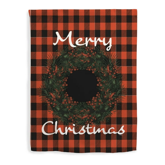 ThisWear Winter Decorations Merry Christmas Flag Winter Holiday Season Decor Vertical House Flag Red Plaid