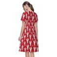 thumbnail image 2 of Bixox Robe d'Été à Manches Courtes pour Femmes Robe Ample Longueur Genou avec Poches-Fantôme Dessin Animé, 2 of 7