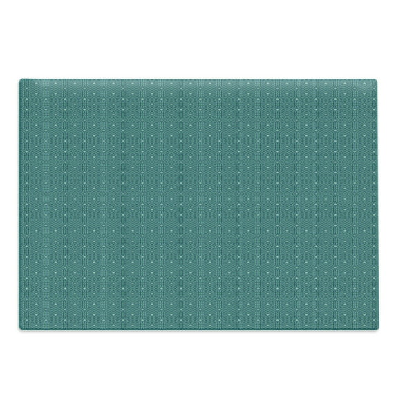 Geometric Cutting Board, Eastern Style Interlaced Moroccan Style Ornament Image, Decorative Tempered Glass Cutting and Serving Board, Large Size, Night Blue Sea Green, by Ambesonne