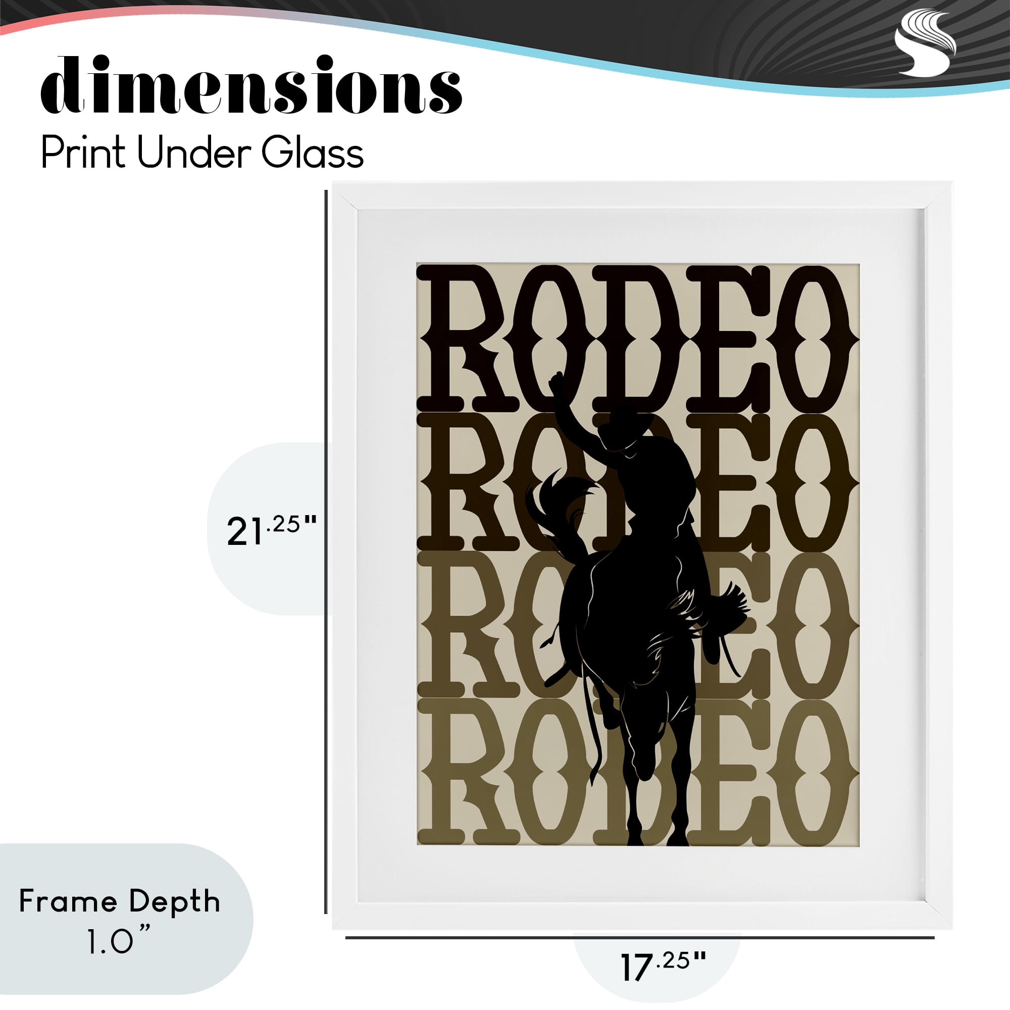 Stupell Industries Rodeo Gradient Cowboy White Framed Print Under Glass, design by CAD Designs