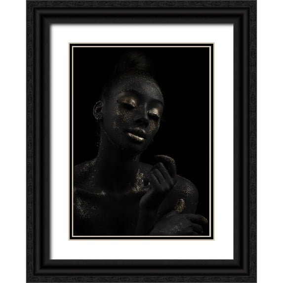 Levi, Avshalom 14x18 Black Ornate Wood Framed with Double Matting Museum Art Print Titled - gold and black 6