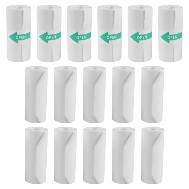 16 Rollos de Mini Papel para Impresora TéRmica, Incluidos 6 Adhesivo TéRmico y 10 Normal, 57 X 25 Mm