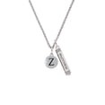 thumbnail image 2 of Delight Jewelry Silvertone Capital Letter - Z - Pebble Disc - Silvertone Mother Daughter Bar Charm Necklace, 23", 2 of 4